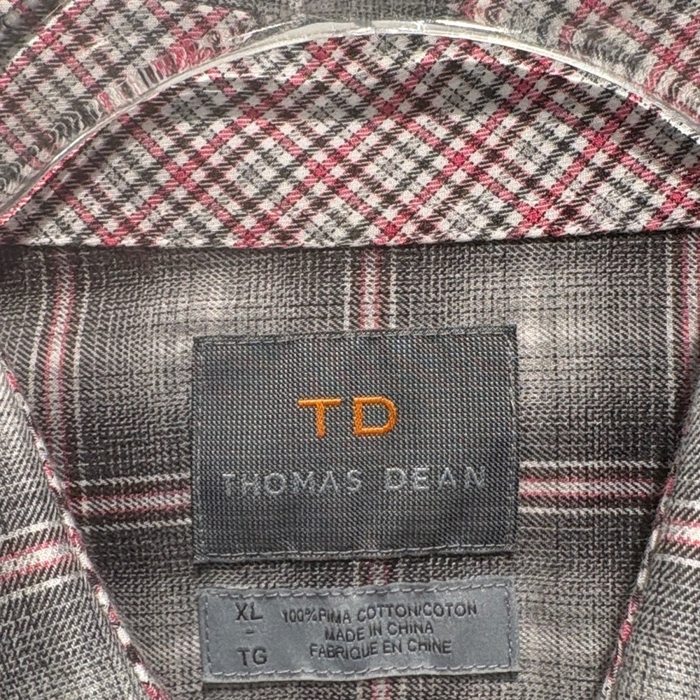 Thomas Dean Men's Blue and Gray Dress Shirt - Picture 3 of 6